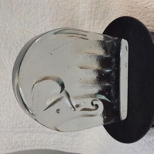 Blenko Clear Art Glass Elephant Book End Joel Myers Vintage